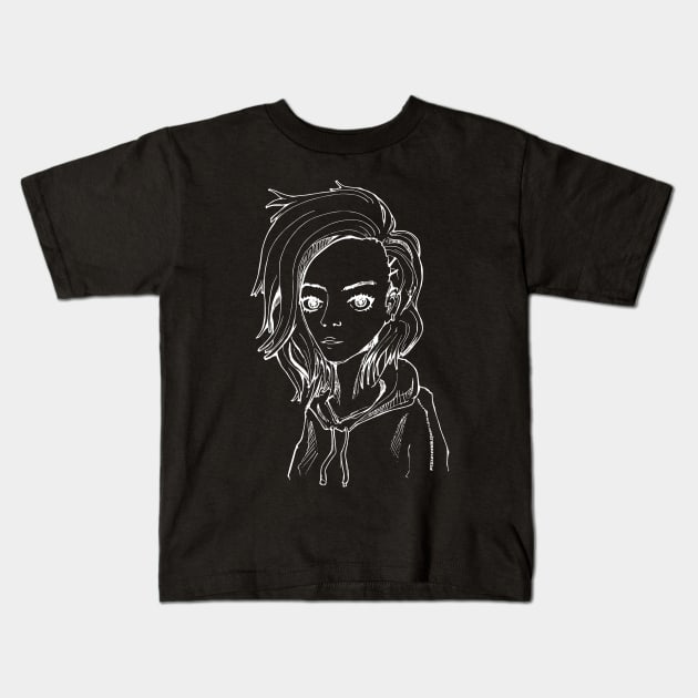 Portrait line art Kids T-Shirt by TKDoodle